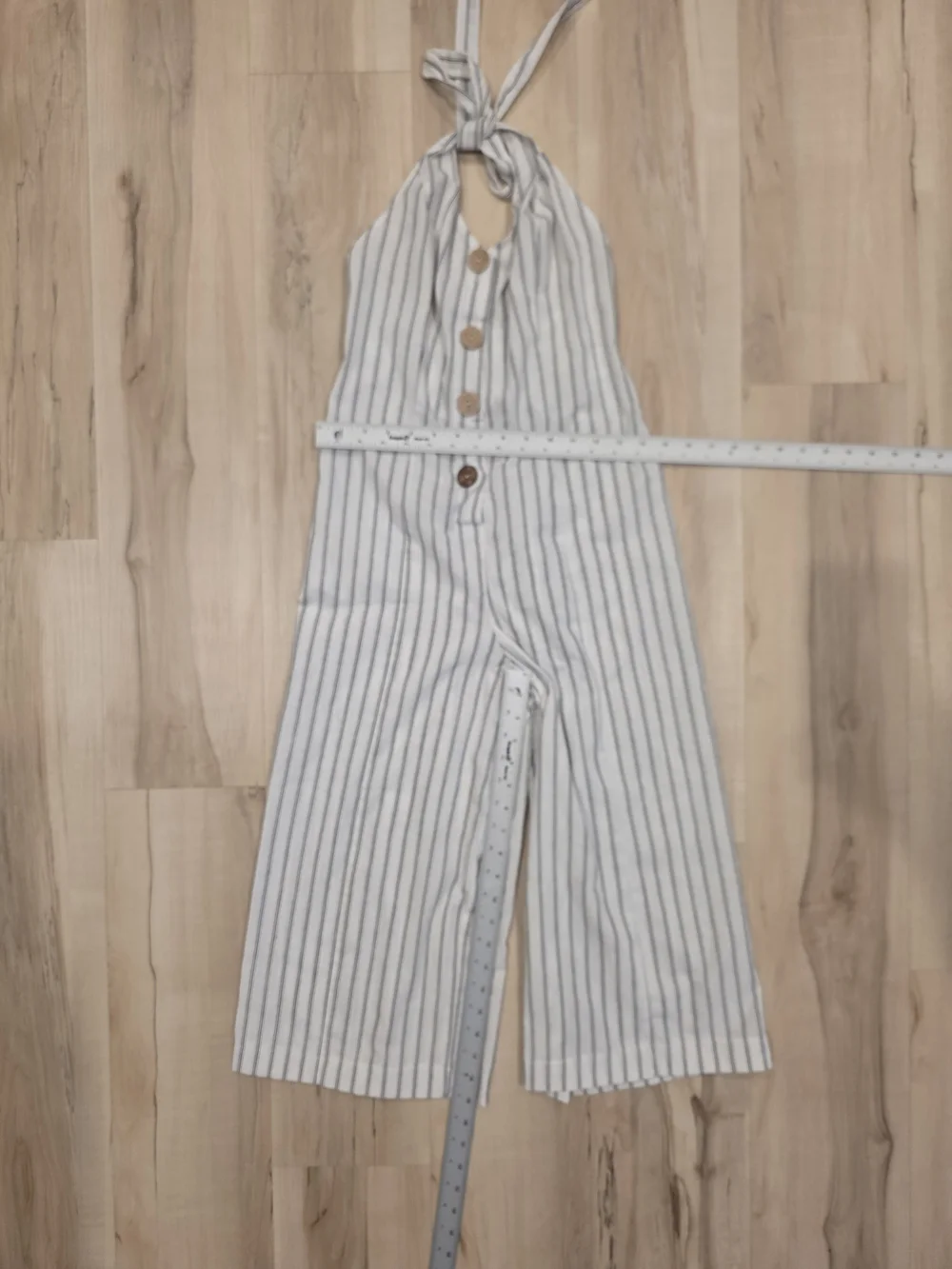 Emory Park Striped Halter Wide-Leg Jumpsuit — White & Navy